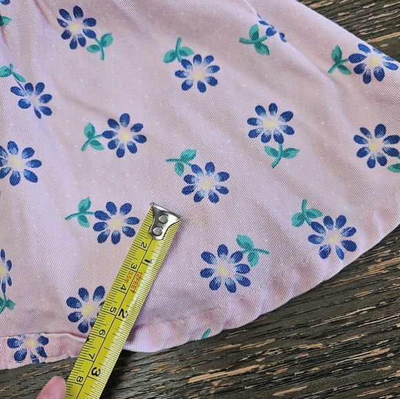 Vintage OshKosh B'Gosh Girls Flower Overall Dress Size 24m Made in USA - Picture 5 of 16